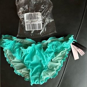 Victoria’s Secret SWIM Ruched Turquoise Bikini Bottom NWT
